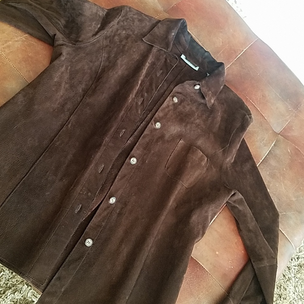 Light weight suede leather jacket